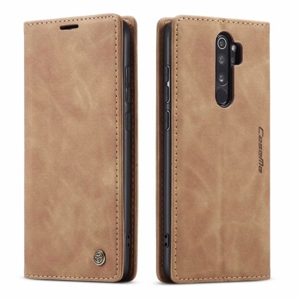 Чохол-книжка CaseMe Нубук для Xiaomi Redmi Note 8 Pro світло-коричневий