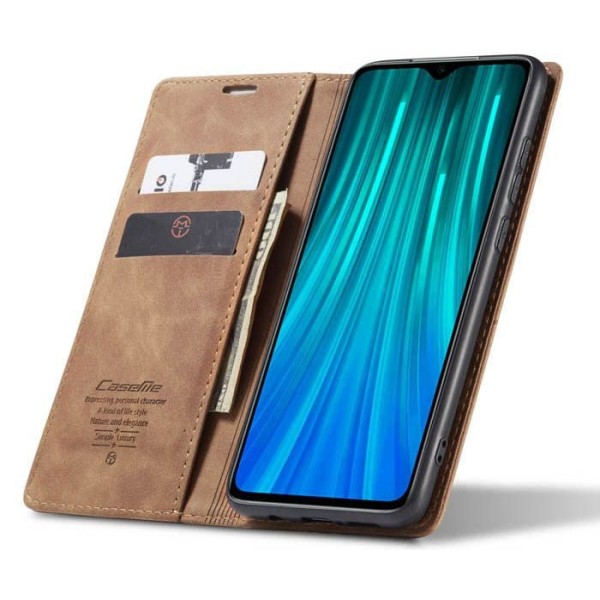 Чохол-книжка CaseMe Нубук для Xiaomi Redmi Note 8 Pro світло-коричневий