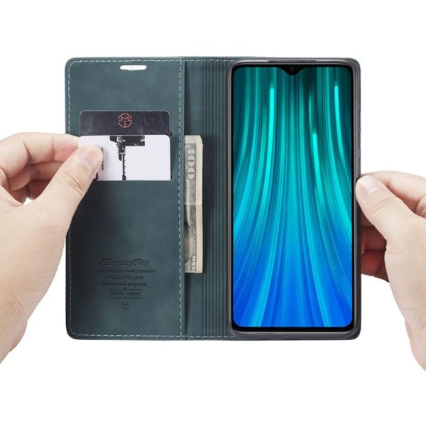 Чохол-книжка CaseMe Нубук для Xiaomi Redmi Note 8 Pro бірюзовий