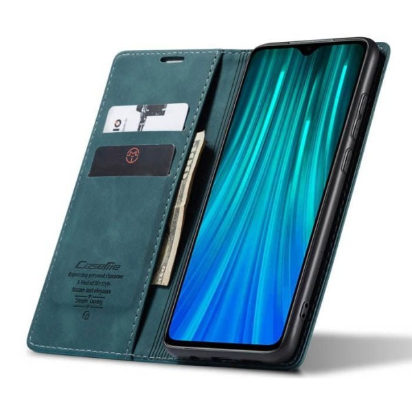 Чохол-книжка CaseMe Нубук для Xiaomi Redmi Note 8 Pro бірюзовий