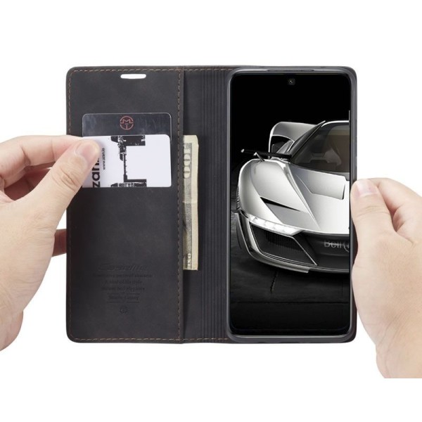 Чохол-книжка CaseMe Нубук для Xiaomi Redmi Note 9s чорний