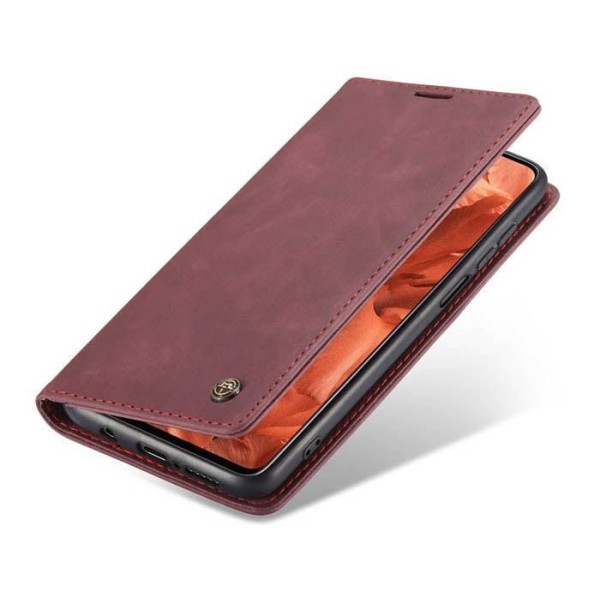 Чохол-книжка CaseMe Нубук для Xiaomi Redmi Note 9s бордовий
