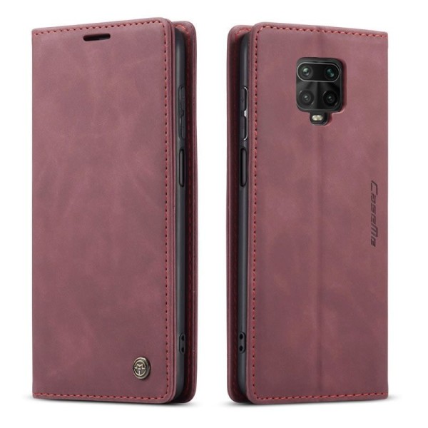 Чохол-книжка CaseMe Нубук для Xiaomi Redmi Note 9s бордовий