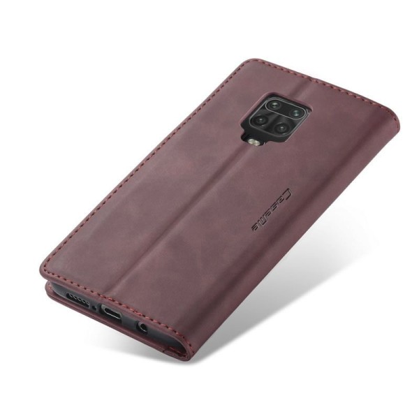 Чохол-книжка CaseMe Нубук для Xiaomi Redmi Note 9s бордовий