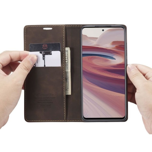 Чохол-книжка CaseMe Нубук для Xiaomi Redmi Note 9s темно-коричневий
