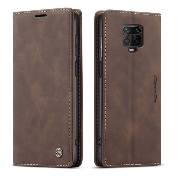 Чохол-книжка CaseMe Нубук для Xiaomi Redmi Note 9s темно-коричневий