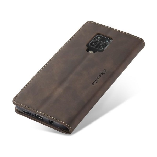Чохол-книжка CaseMe Нубук для Xiaomi Redmi Note 9s темно-коричневий