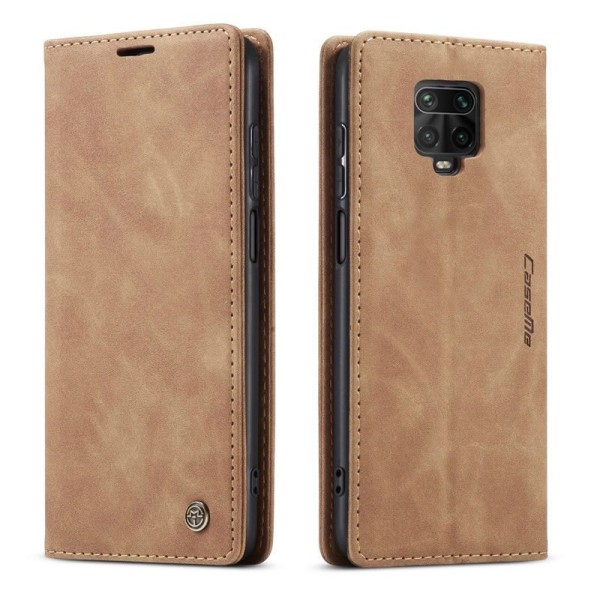 Чохол-книжка CaseMe Нубук для Xiaomi Redmi Note 9s світло-коричневий