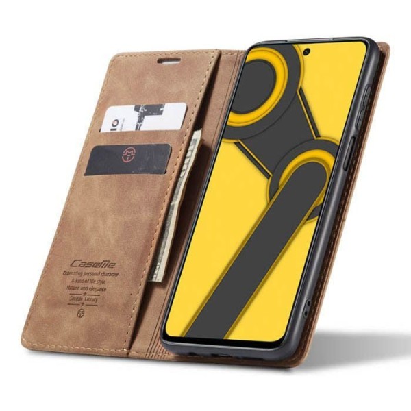 Чохол-книжка CaseMe Нубук для Xiaomi Redmi Note 9s світло-коричневий