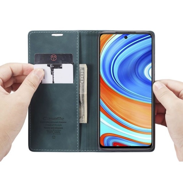 Чохол-книжка CaseMe Нубук для Xiaomi Redmi Note 9s бірюзовий