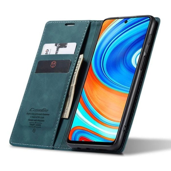 Чохол-книжка CaseMe Нубук для Xiaomi Redmi Note 9s бірюзовий