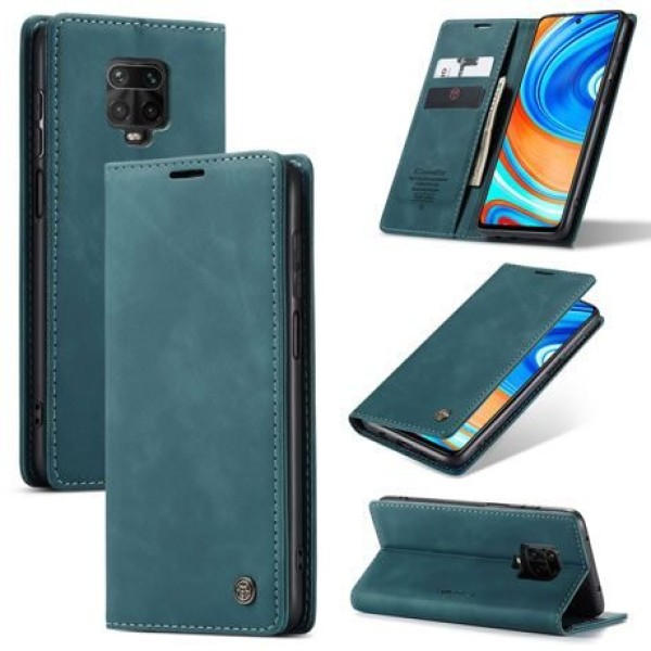 Чохол-книжка CaseMe Нубук для Xiaomi Redmi Note 9s бірюзовий