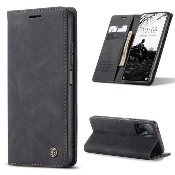 Чохол-книжка CaseMe Нубук для Xiaomi 11T/Pro чорний
