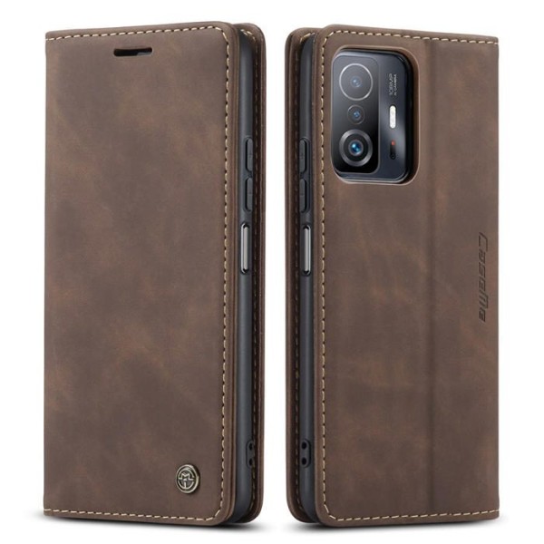 Чохол-книжка CaseMe Нубук для Xiaomi 11T/Pro темно-коричневий