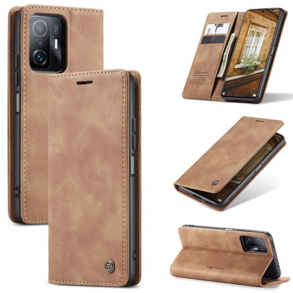 Чохол-книжка CaseMe Нубук для Xiaomi 11T/Pro світло-коричневий