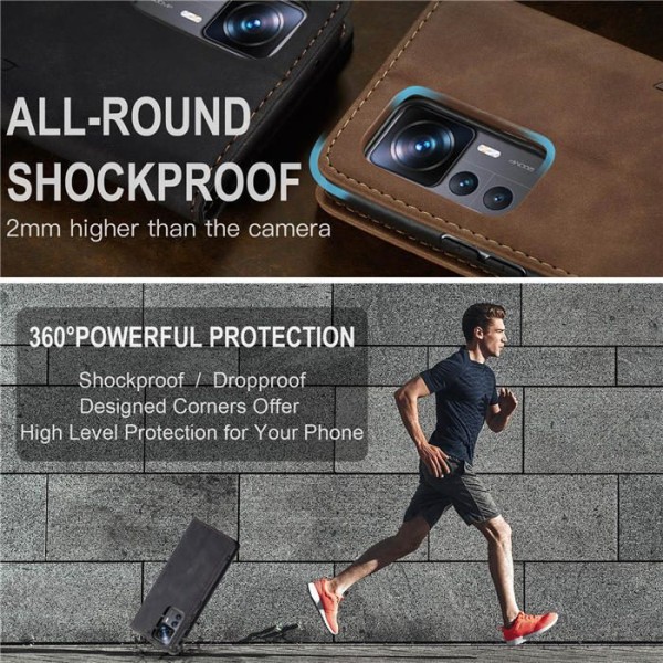 Чохол-книжка CaseMe Нубук для Xiaomi 12T Pro чорний