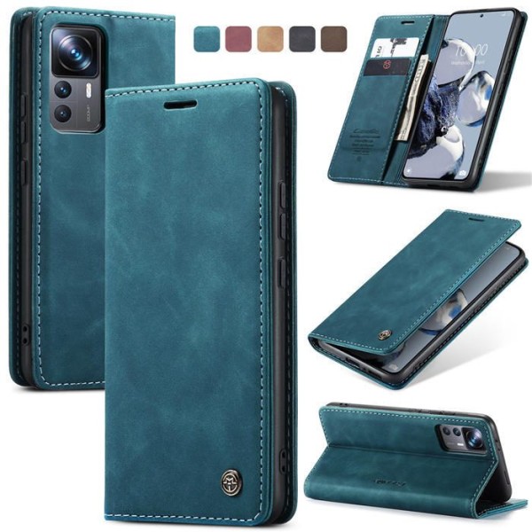 Чохол-книжка CaseMe Нубук для Xiaomi 12T Pro бірюзовий