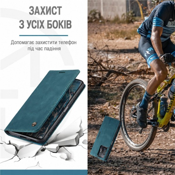 Чохол-книжка CaseMe Нубук для Xiaomi 12T Pro бірюзовий