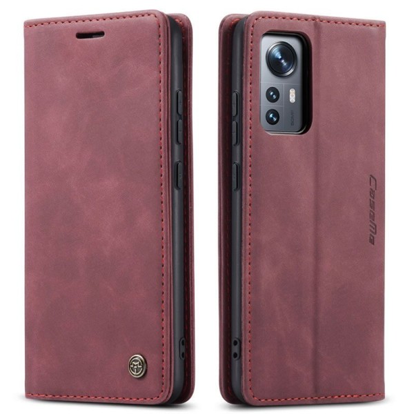 Чохол-книжка CaseMe Нубук для Xiaomi 12X бордовий