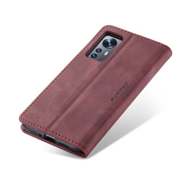 Чохол-книжка CaseMe Нубук для Xiaomi 12X бордовий