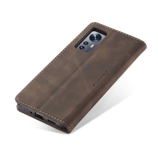 Чохол-книжка CaseMe Нубук для Xiaomi 12X темно-коричневий