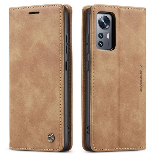 Чохол-книжка CaseMe Нубук для Xiaomi 12X світло-коричневий