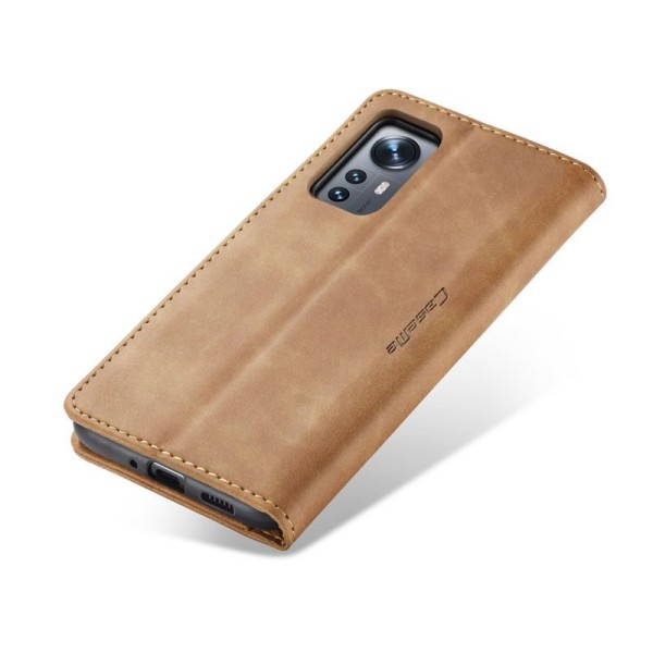 Чохол-книжка CaseMe Нубук для Xiaomi 12X світло-коричневий