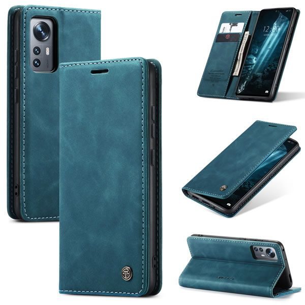 Чохол-книжка CaseMe Нубук для Xiaomi 12X бірюзовий