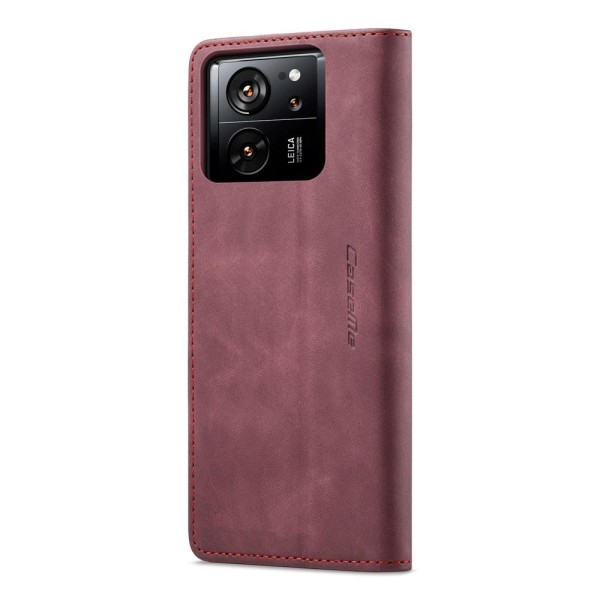 Чохол-книжка CaseMe Нубук для Xiaomi 13T/Pro бордовий