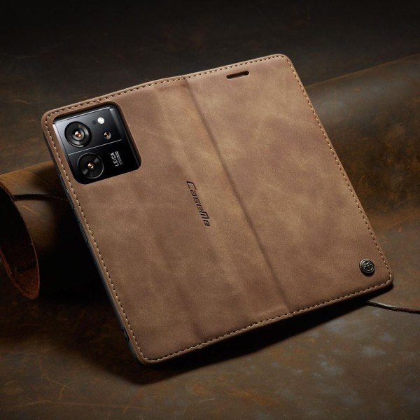 Чохол-книжка CaseMe Нубук для Xiaomi 13T/Pro світло-коричневий