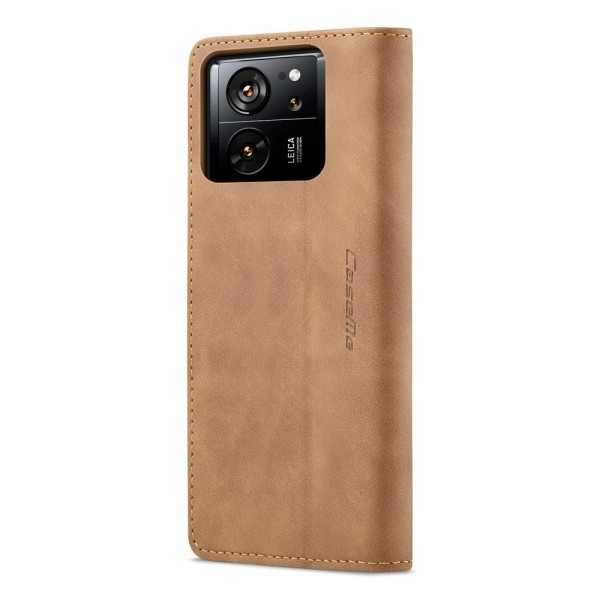 Чохол-книжка CaseMe Нубук для Xiaomi 13T/Pro світло-коричневий