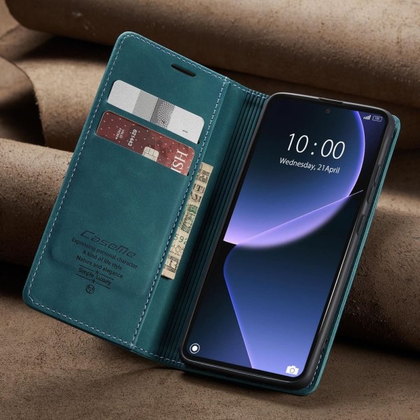 Чохол-книжка CaseMe Нубук для Xiaomi 13T/Pro бірюзовий