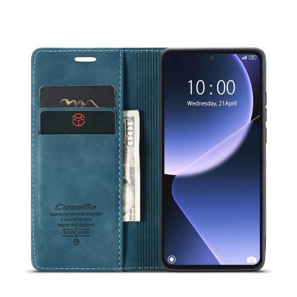 Чохол-книжка CaseMe Нубук для Xiaomi 13T/Pro бірюзовий
