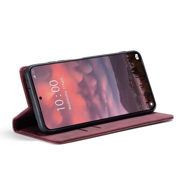 Чохол-книжка CaseMe Нубук для Xiaomi 14T Pro бордовий