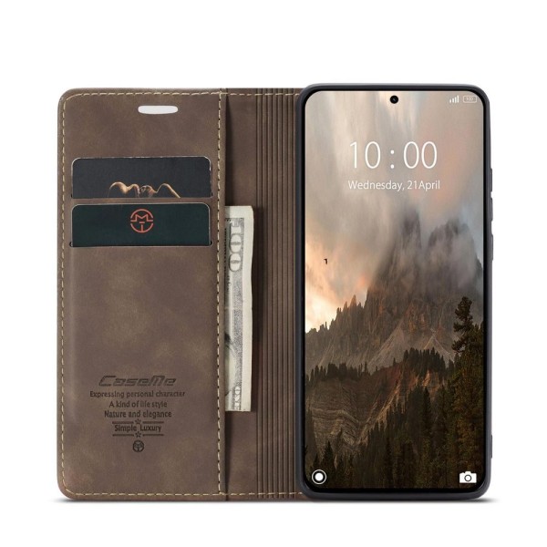 Чохол-книжка CaseMe Нубук для Xiaomi 14T Pro темно-коричневий