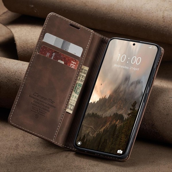 Чохол-книжка CaseMe Нубук для Xiaomi 14T Pro темно-коричневий