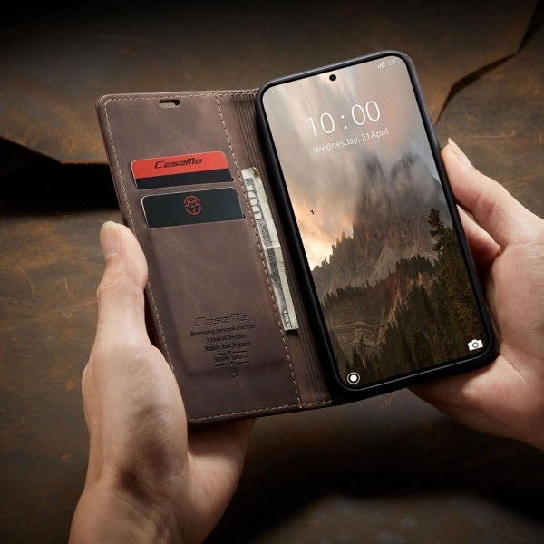 Чохол-книжка CaseMe Нубук для Xiaomi 14T Pro темно-коричневий