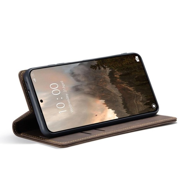 Чохол-книжка CaseMe Нубук для Xiaomi 14T Pro темно-коричневий