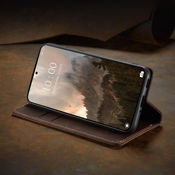 Чохол-книжка CaseMe Нубук для Xiaomi 14T Pro темно-коричневий