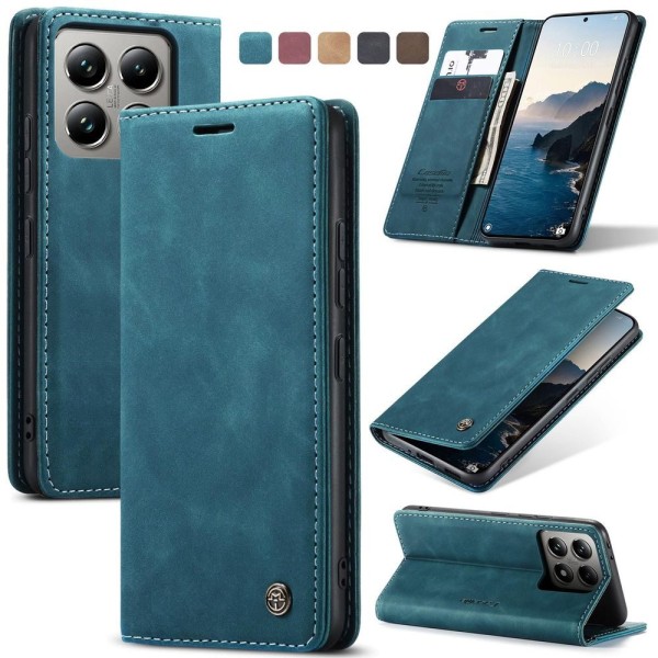Чохол-книжка CaseMe Нубук для Xiaomi 14T Pro бірюзовий