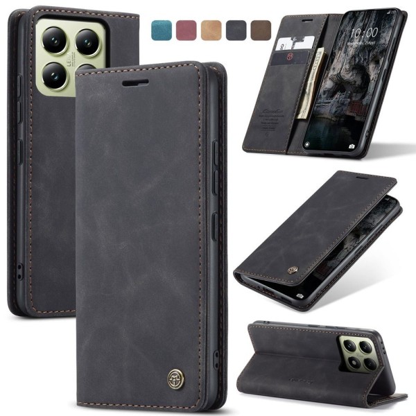 Чохол-книжка CaseMe Нубук для Xiaomi 14T чорний