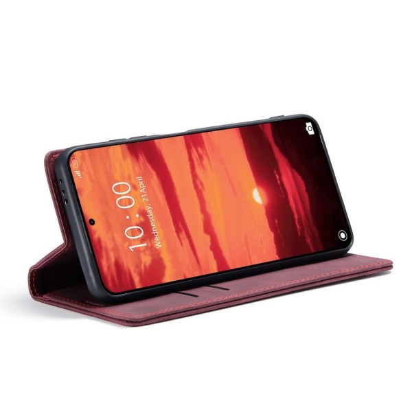 Чохол-книжка CaseMe Нубук для Xiaomi 14T бордовий