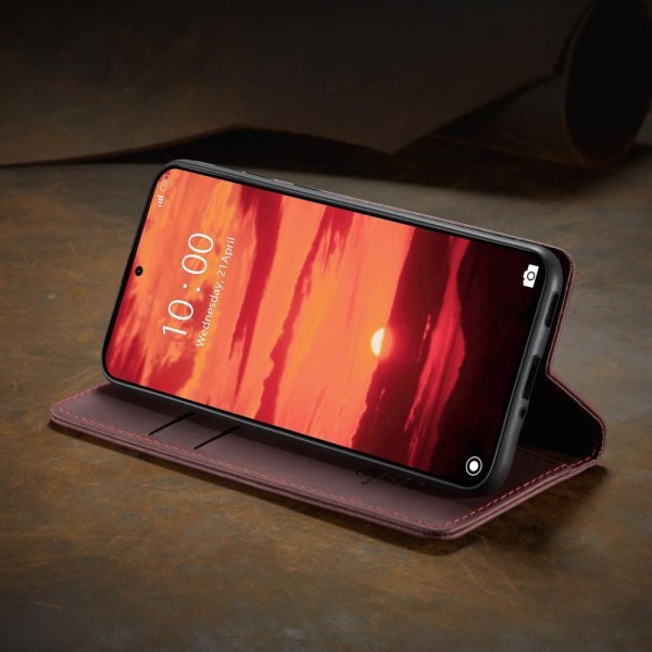 Чохол-книжка CaseMe Нубук для Xiaomi 14T бордовий