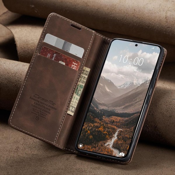 Чохол-книжка CaseMe Нубук для Xiaomi 14T темно-коричневий
