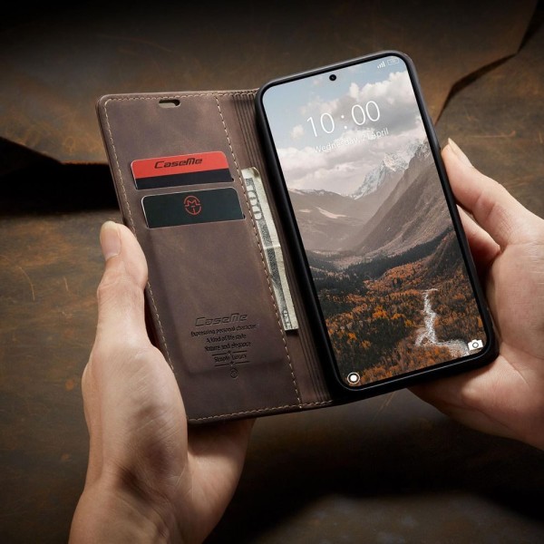 Чохол-книжка CaseMe Нубук для Xiaomi 14T темно-коричневий