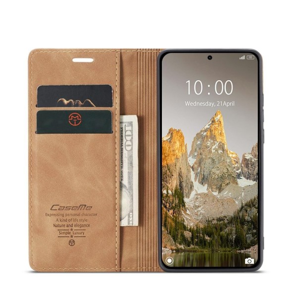 Чохол-книжка CaseMe Нубук для Xiaomi 14T світло-коричневий