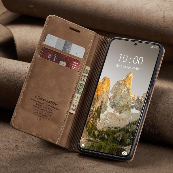 Чохол-книжка CaseMe Нубук для Xiaomi 14T світло-коричневий