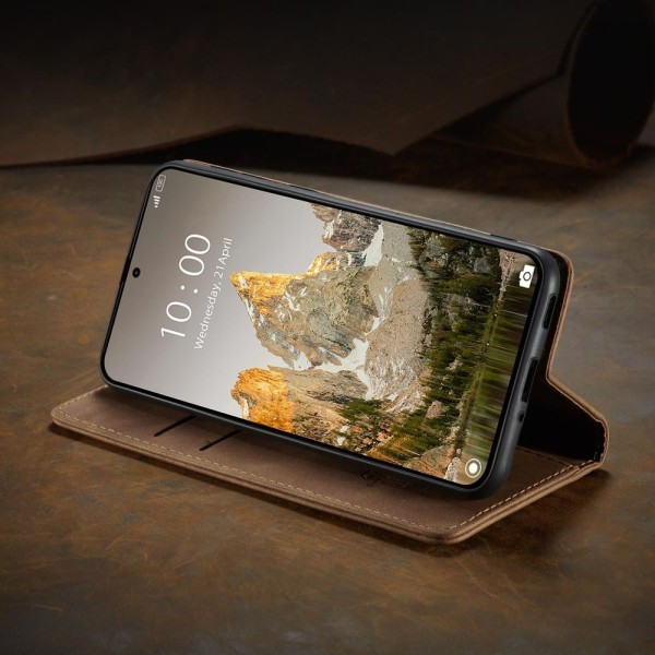 Чохол-книжка CaseMe Нубук для Xiaomi 14T світло-коричневий