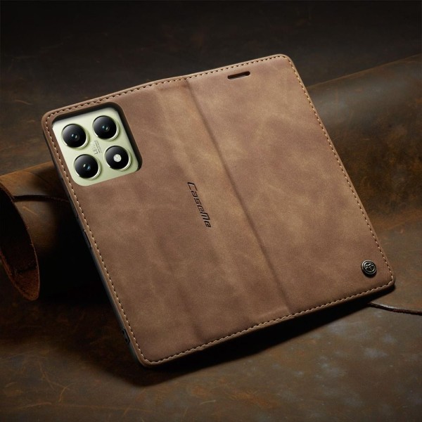 Чохол-книжка CaseMe Нубук для Xiaomi 14T світло-коричневий