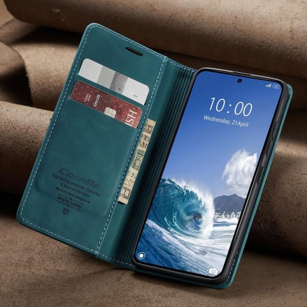 Чохол-книжка CaseMe Нубук для Xiaomi 14T бірюзовий